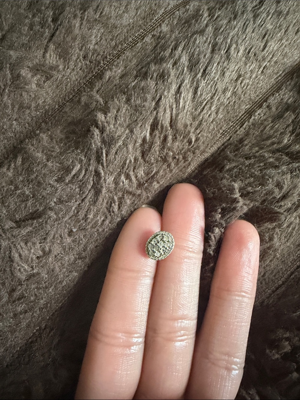 Macy's Pavé Crystal Oval Stud Earrings in Silver Tone